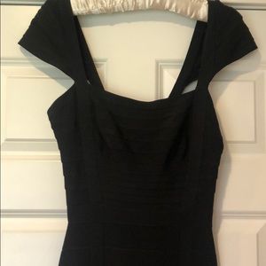 Black designer cocktail dress